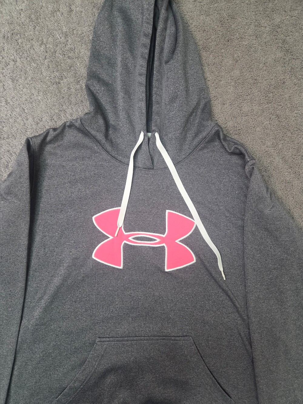 Under Armour Gray Hoodie with Pink Logo
